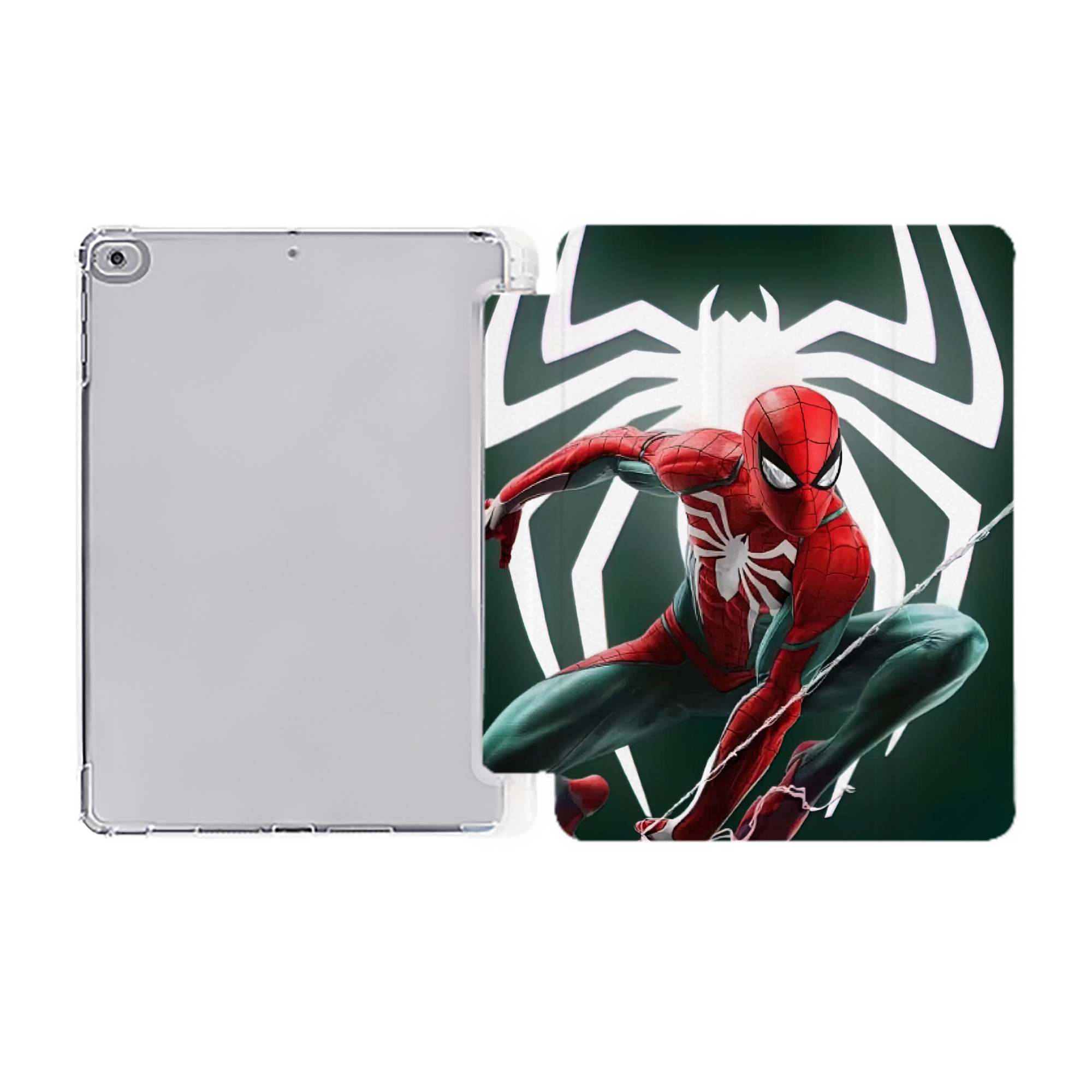 （画像用） Spider Man スパイダーマン IPad ケース ペン収納付き 三つ折りスタンド PUレザー×シリコン 対応機種9.5/10.5/10.9インチ